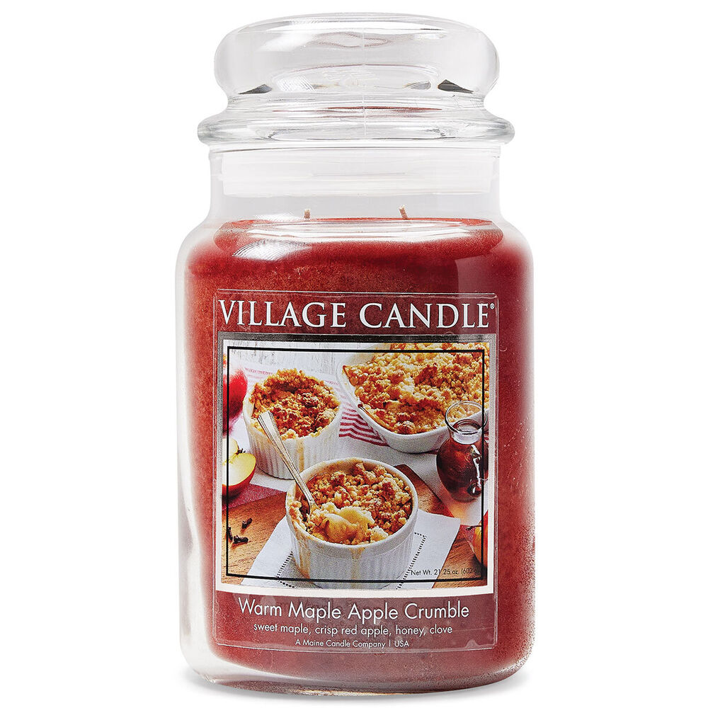 Village Candle - Warm Maple Apple Crumble - Large Glass Dome