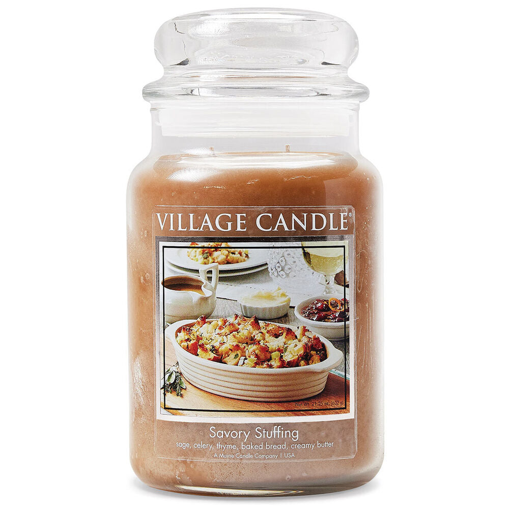 Village Candle - Savory Stuffing - Large Glass Dome