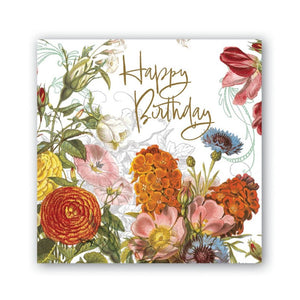 Michel Design Works - Happy Birthday Flowers Cocktail Napkin