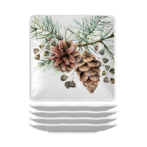 Michel Design Works - White Spruce Melamine Canape Plates Set