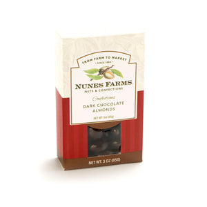 Nunes Farms - Dark Chocolate Almonds in 3oz Box