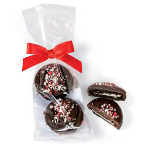 Sweet Jubilee - Holiday Oreo® Covered with Dark Chocolate with Crushed Candy Cane - 2pk with bow