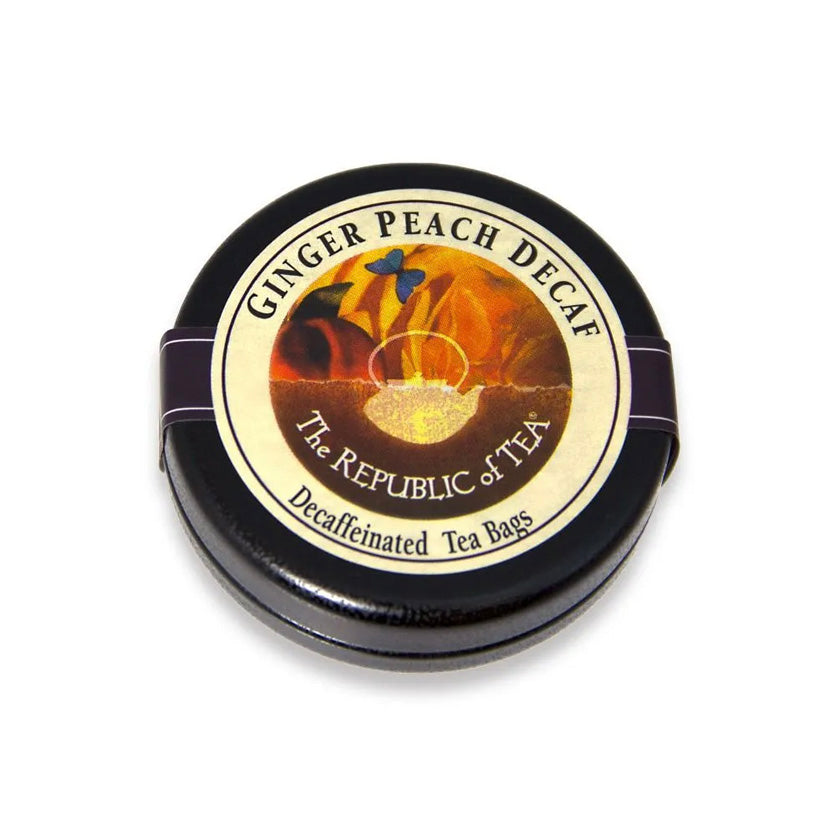 The Republic of Tea - DECAF Ginger Peach Traveler Tin