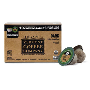 Vermont Coffee - Dark Roast Compostable Coffee 10ct