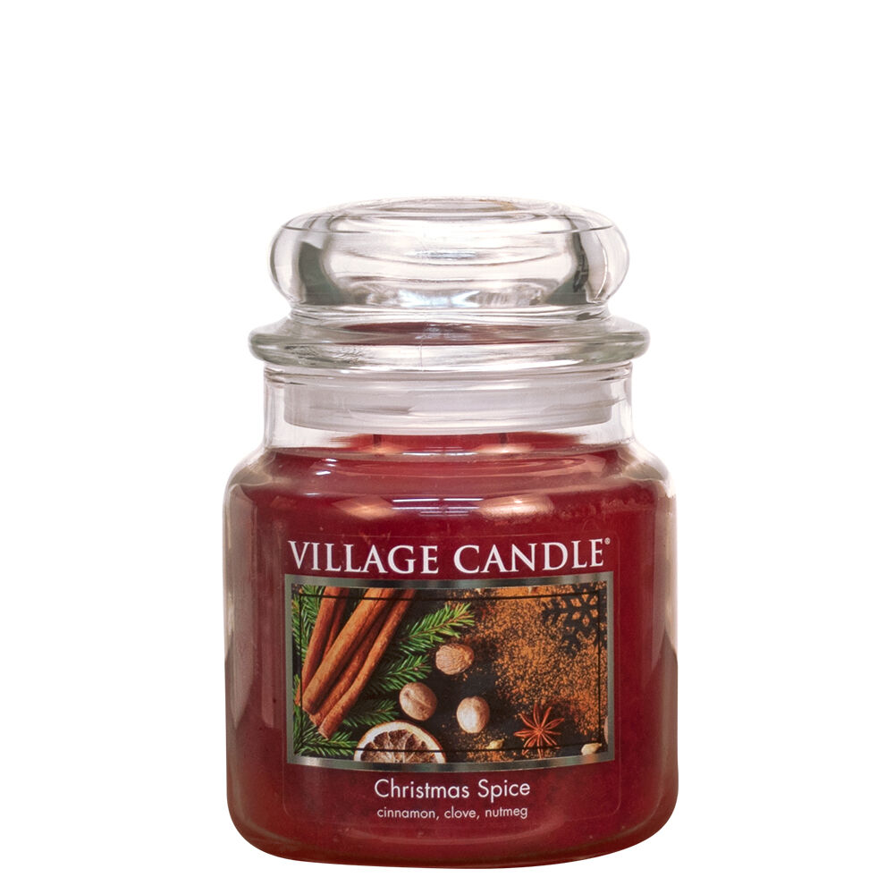 Village Candle - Christmas Spice - Medium Glass Dome