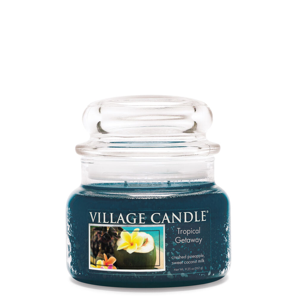 Village Candle Coconut Vanilla Large Glass Apothecary Jar Scented