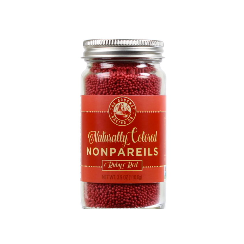 Pepper Creek Farms Sprinkles - All Natural Red Ruby Nonpareils 3.9oz