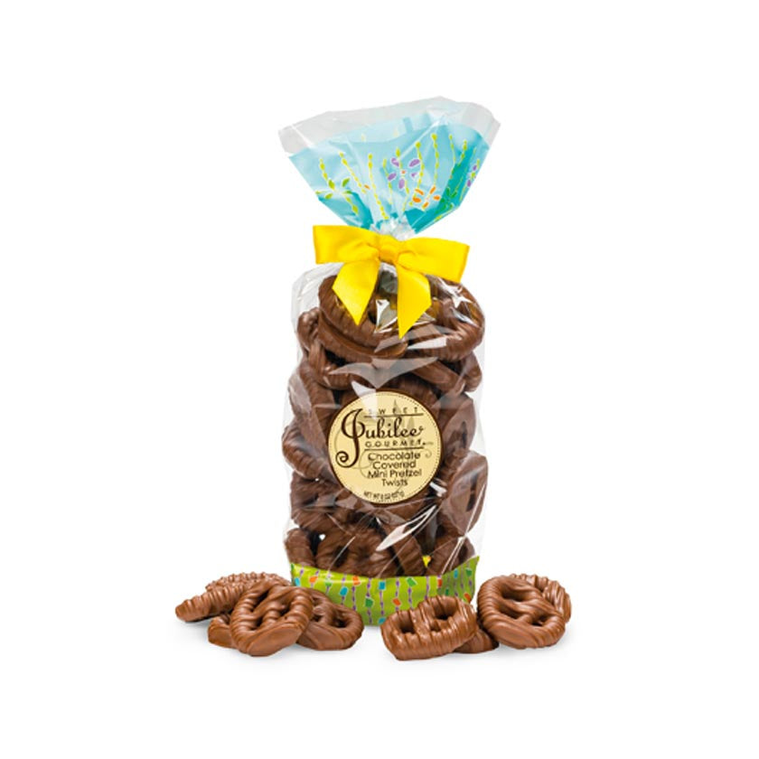 Sweet Jubilee - Spring Milk Chocolate-Covered Mini Pretzels in Gift Bag