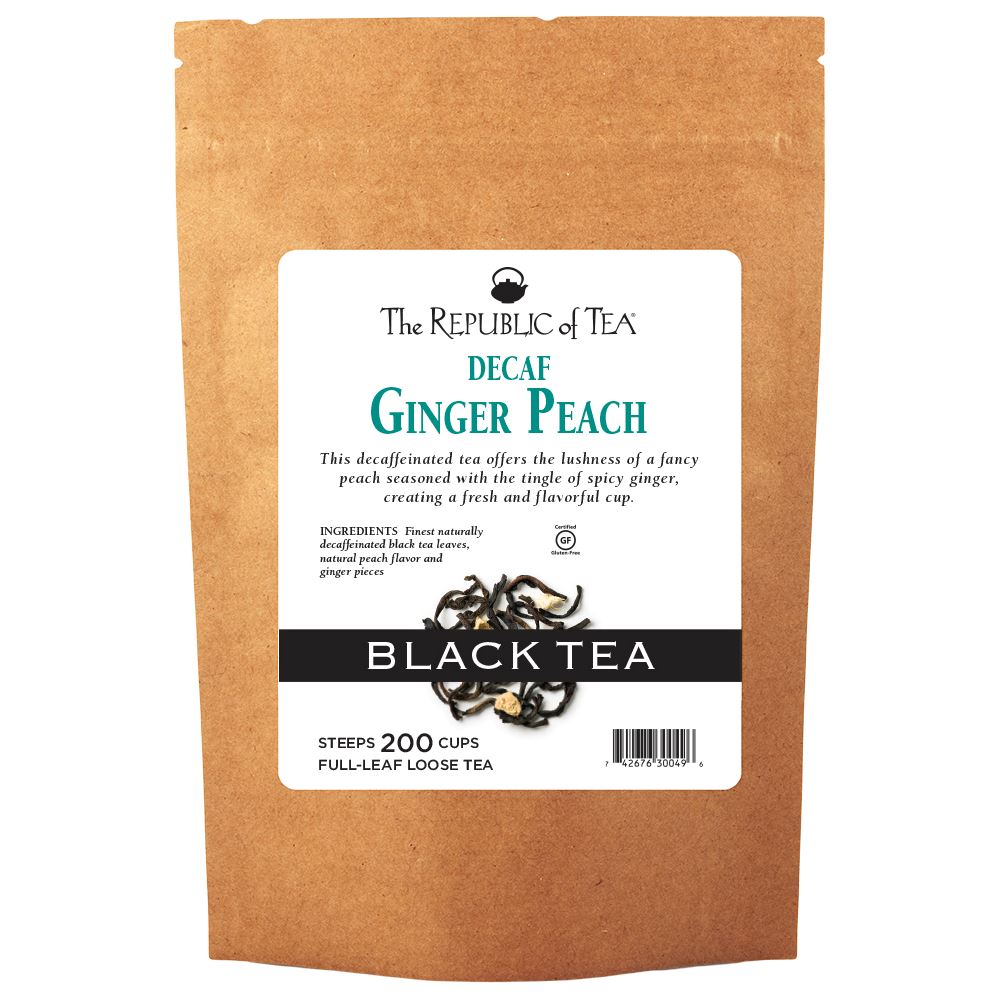 The Republic of Tea - DECAF Ginger Peach Black Full-Leaf Bulk Bag (1 lb)