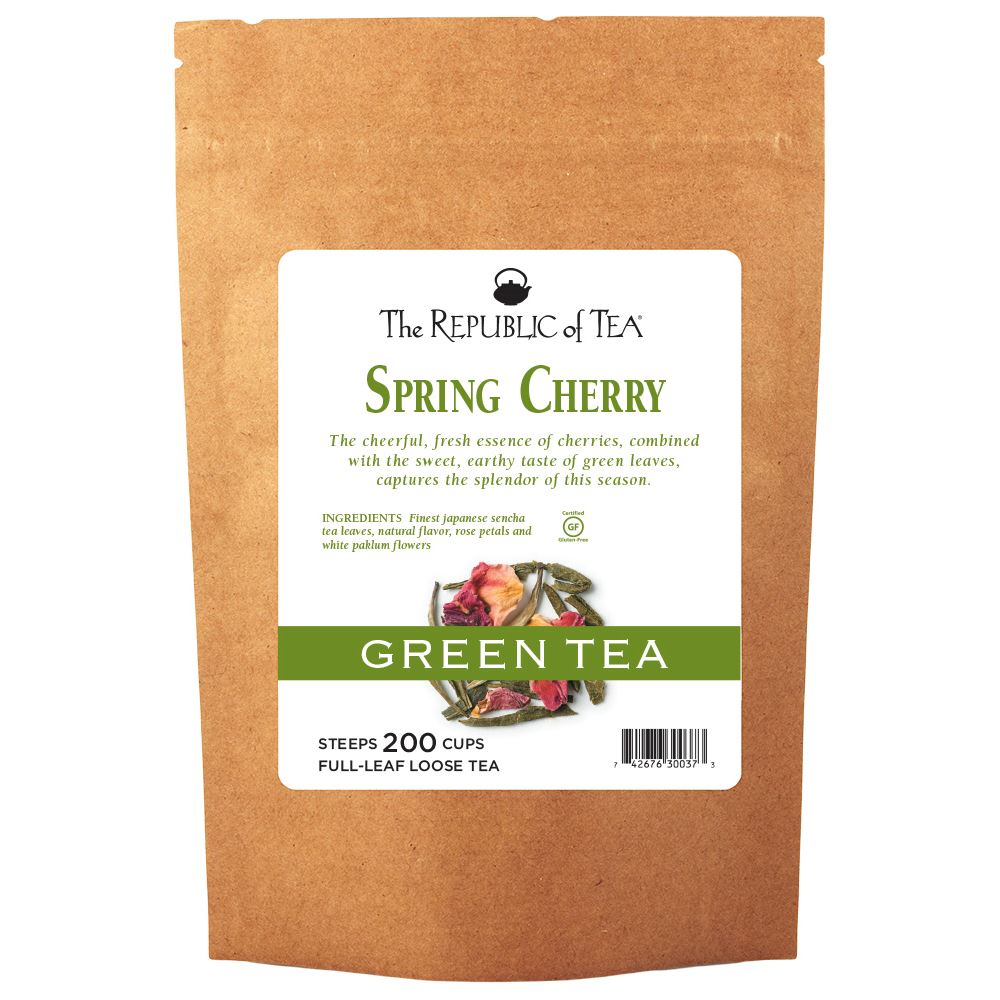 The Republic of Tea - Spring Cherry Green Full-Leaf Bulk Bag (1 lb)