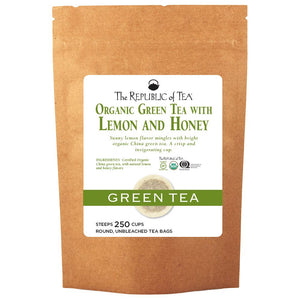 The Republic of Tea - Organic Green Tea with Lemon & Honey Bulk Bag (250 ct)