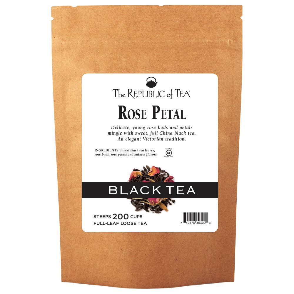 The Republic of Tea - Rose Petal Black Full-Leaf Bulk Bag (1 lb)