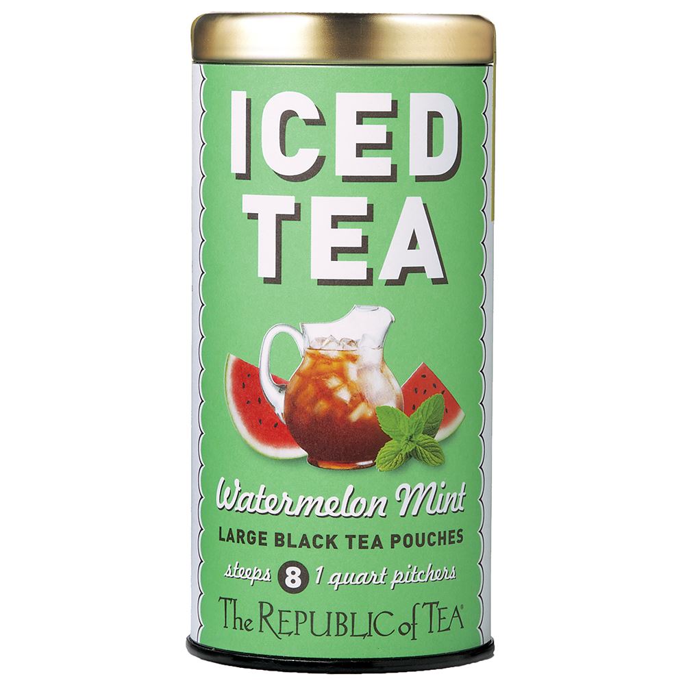 The Republic of Tea - Watermelon Mint Black Iced Tea Pouches (Case)