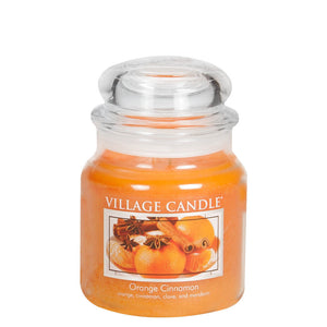 Village Candle - Orange Cinnamon - Medium Glass Dome