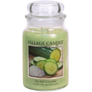 Village Candle - Sea Salt Cucumber - Large Glass Dome