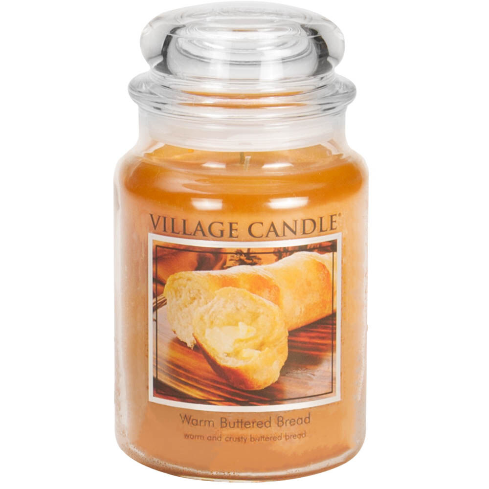 Village Candle - Warm Buttered Bread - Large Glass Dome